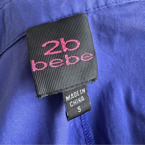 2B BEBE Purple Black Victorian Corset Lace Long Sleeve Shirt Asymmetric Button - Picture 10 of 11